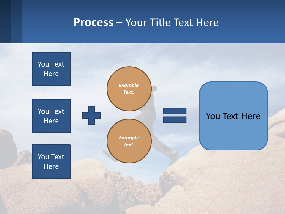 A Man Jumping Over A Large Rock On A Sunny Day PowerPoint Template