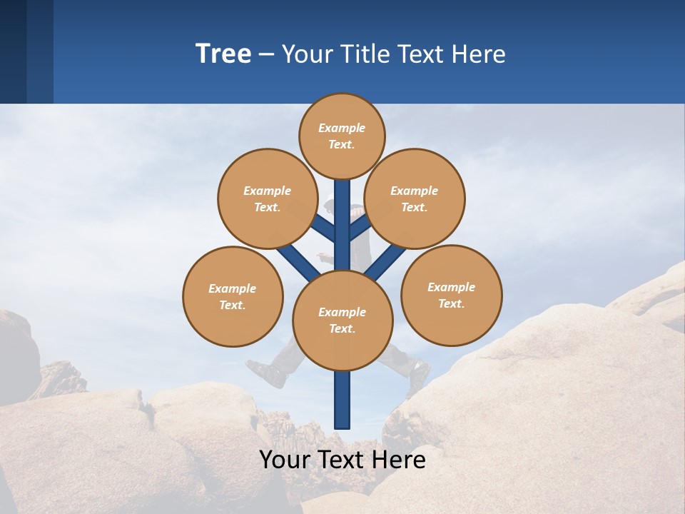 A Man Jumping Over A Large Rock On A Sunny Day PowerPoint Template