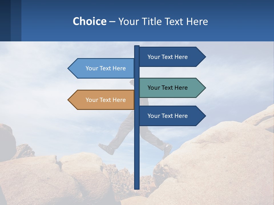 A Man Jumping Over A Large Rock On A Sunny Day PowerPoint Template