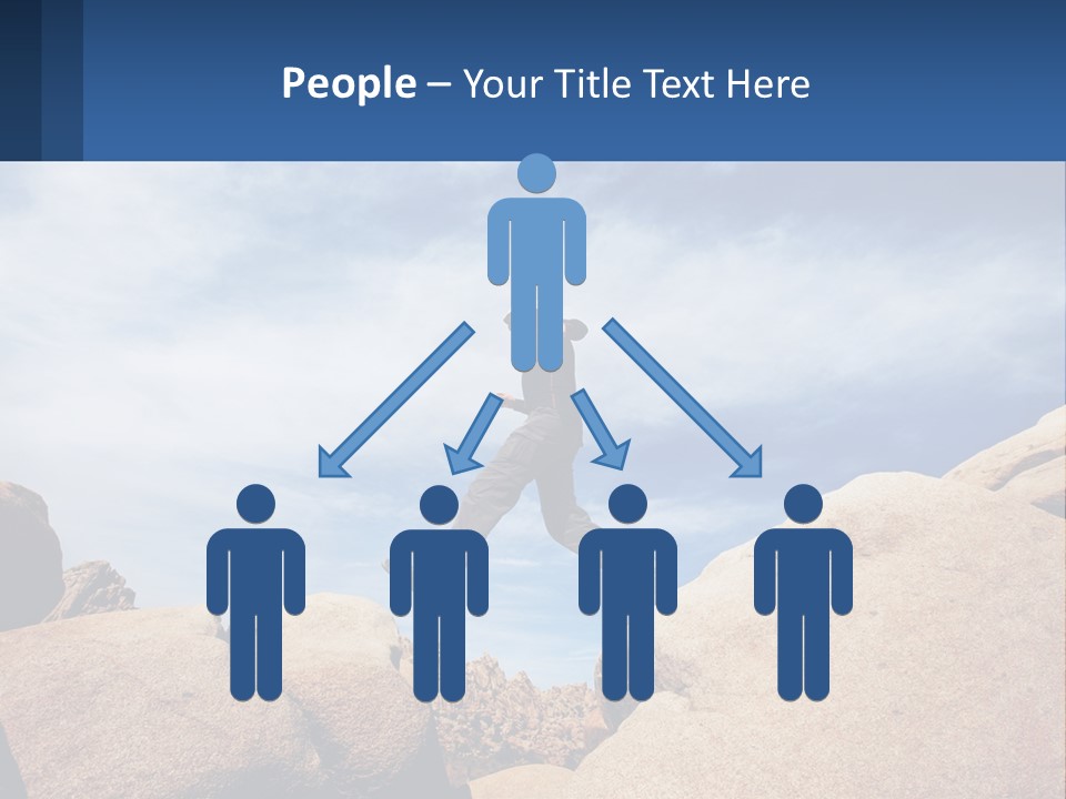 A Man Jumping Over A Large Rock On A Sunny Day PowerPoint Template