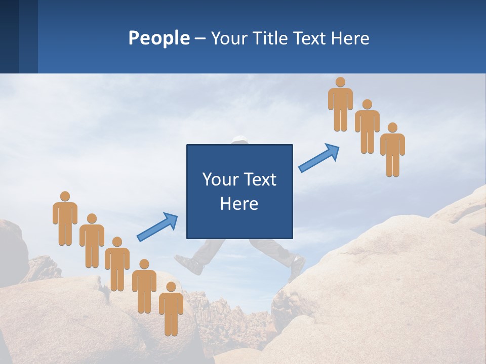 A Man Jumping Over A Large Rock On A Sunny Day PowerPoint Template