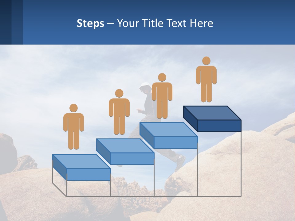 A Man Jumping Over A Large Rock On A Sunny Day PowerPoint Template