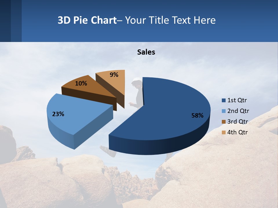 A Man Jumping Over A Large Rock On A Sunny Day PowerPoint Template
