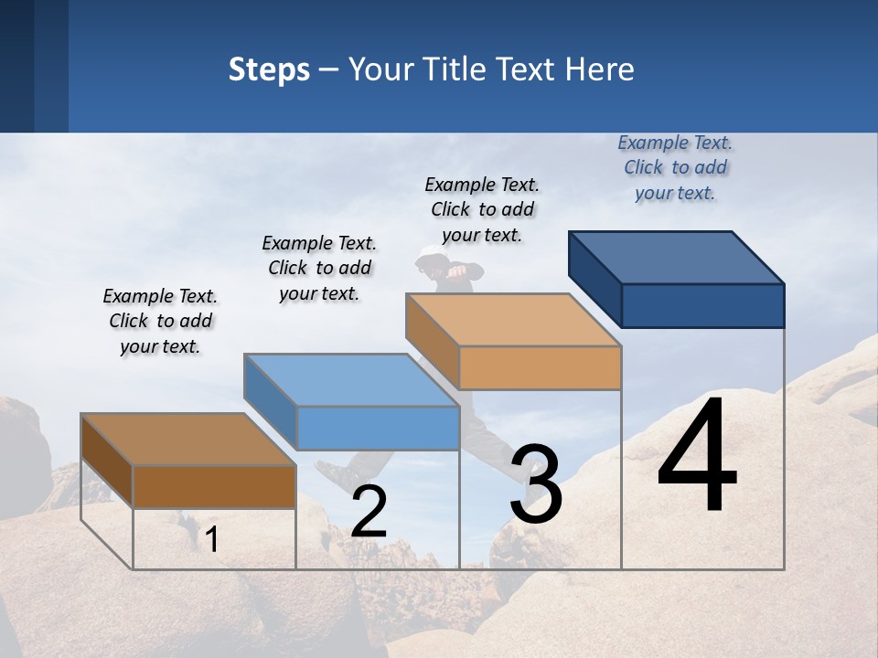 A Man Jumping Over A Large Rock On A Sunny Day PowerPoint Template