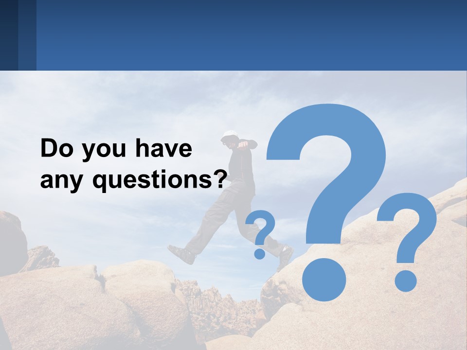 A Man Jumping Over A Large Rock On A Sunny Day PowerPoint Template