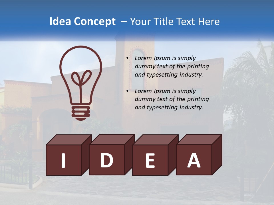 A House With A Palm Tree In Front Of It PowerPoint Template