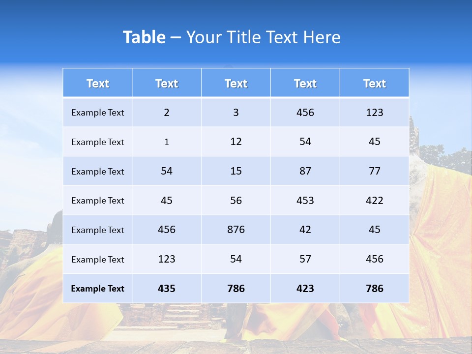 A Group Of Buddha Statues Sitting In Front Of A Building PowerPoint Template