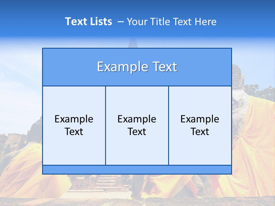 A Group Of Buddha Statues Sitting In Front Of A Building PowerPoint Template
