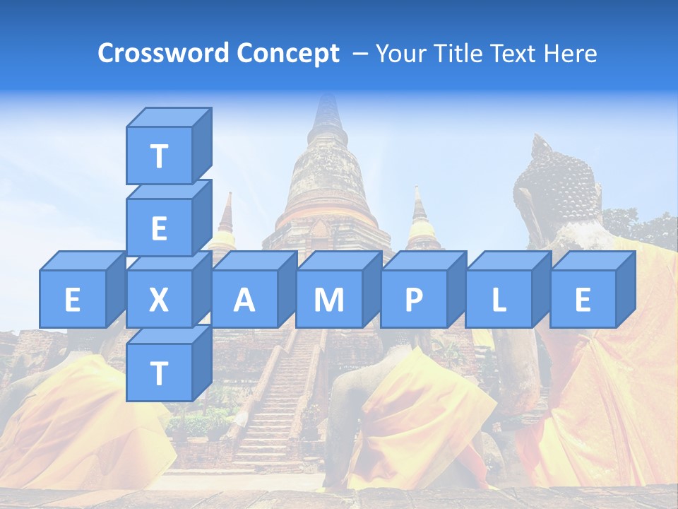 A Group Of Buddha Statues Sitting In Front Of A Building PowerPoint Template