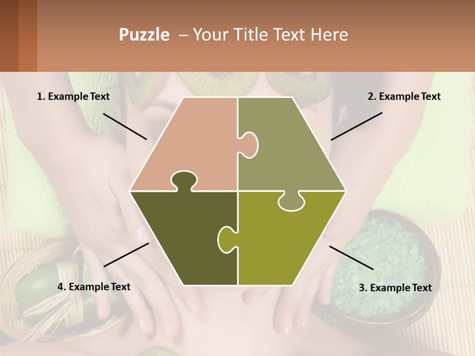 A Woman With Kiwi Slices On Her Face PowerPoint Template