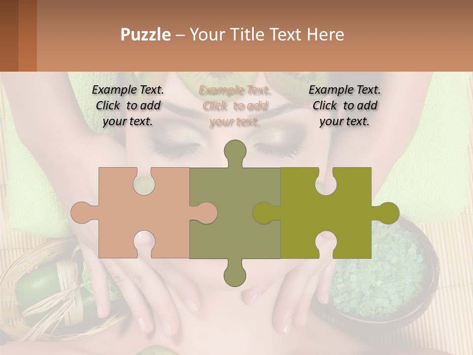 A Woman With Kiwi Slices On Her Face PowerPoint Template