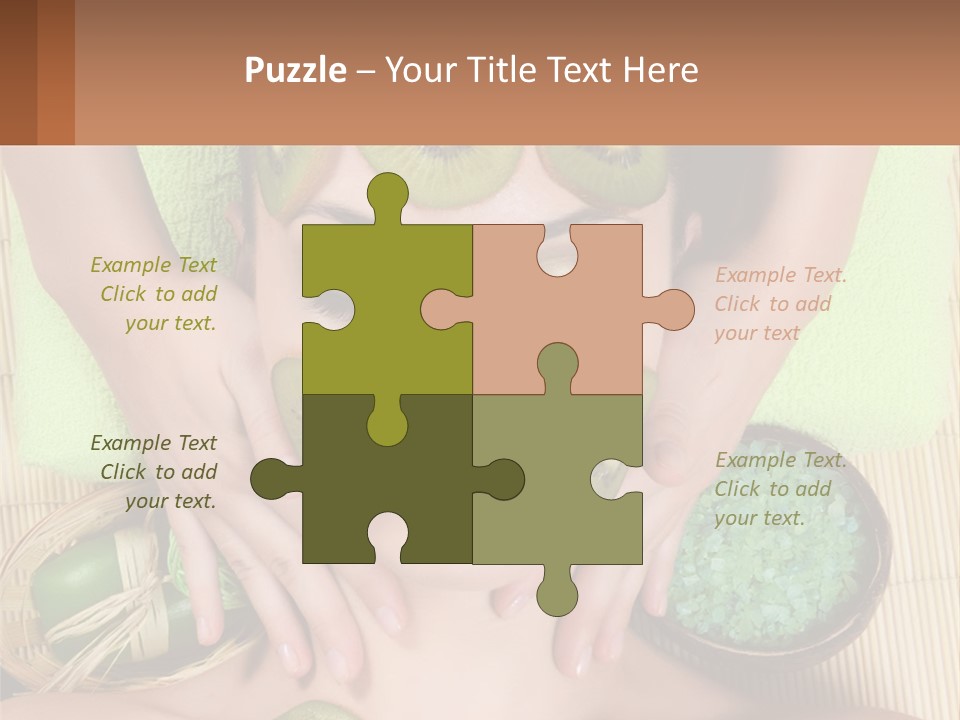 A Woman With Kiwi Slices On Her Face PowerPoint Template