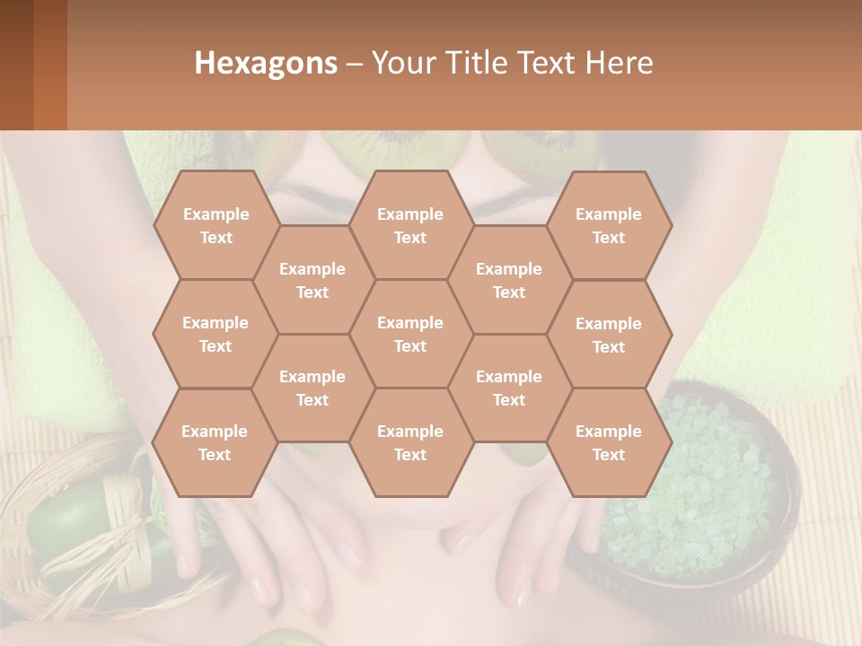 A Woman With Kiwi Slices On Her Face PowerPoint Template