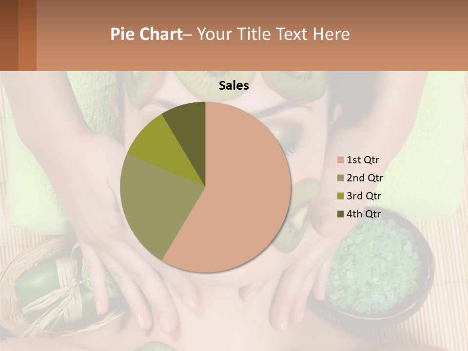 A Woman With Kiwi Slices On Her Face PowerPoint Template