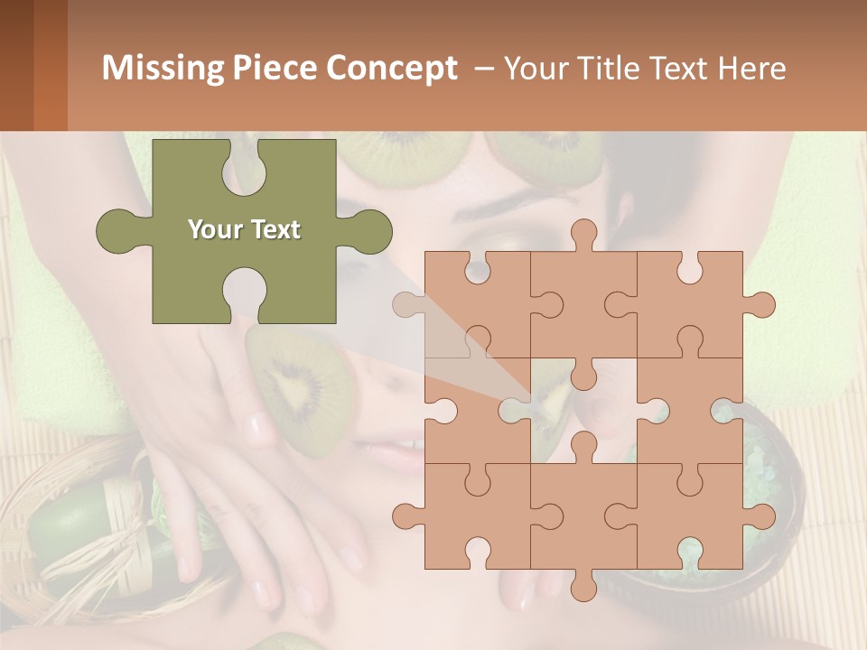 A Woman With Kiwi Slices On Her Face PowerPoint Template