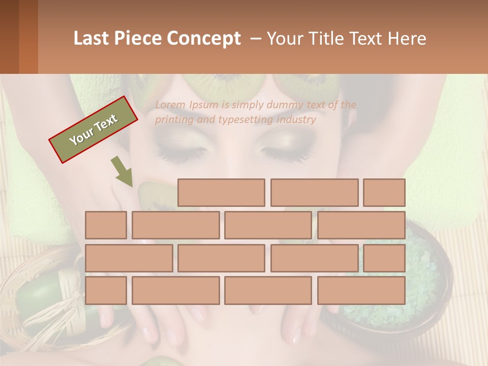 A Woman With Kiwi Slices On Her Face PowerPoint Template