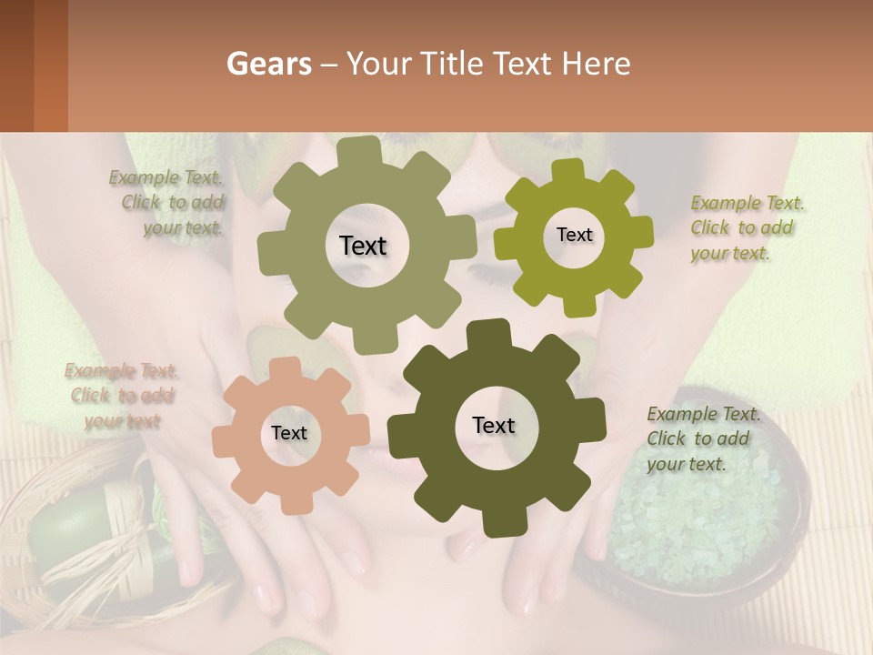 A Woman With Kiwi Slices On Her Face PowerPoint Template