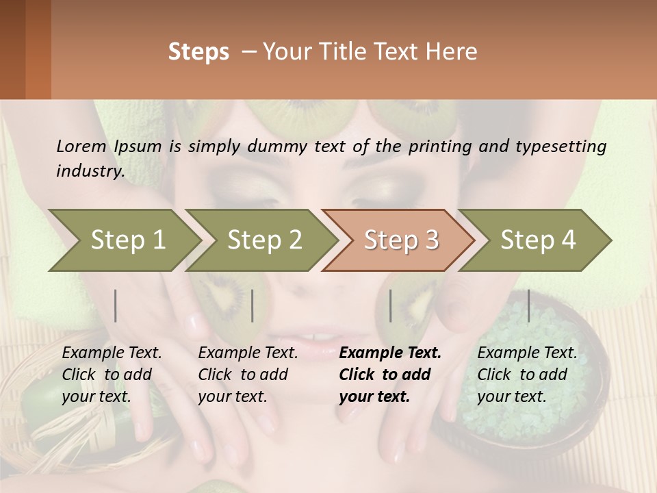 A Woman With Kiwi Slices On Her Face PowerPoint Template