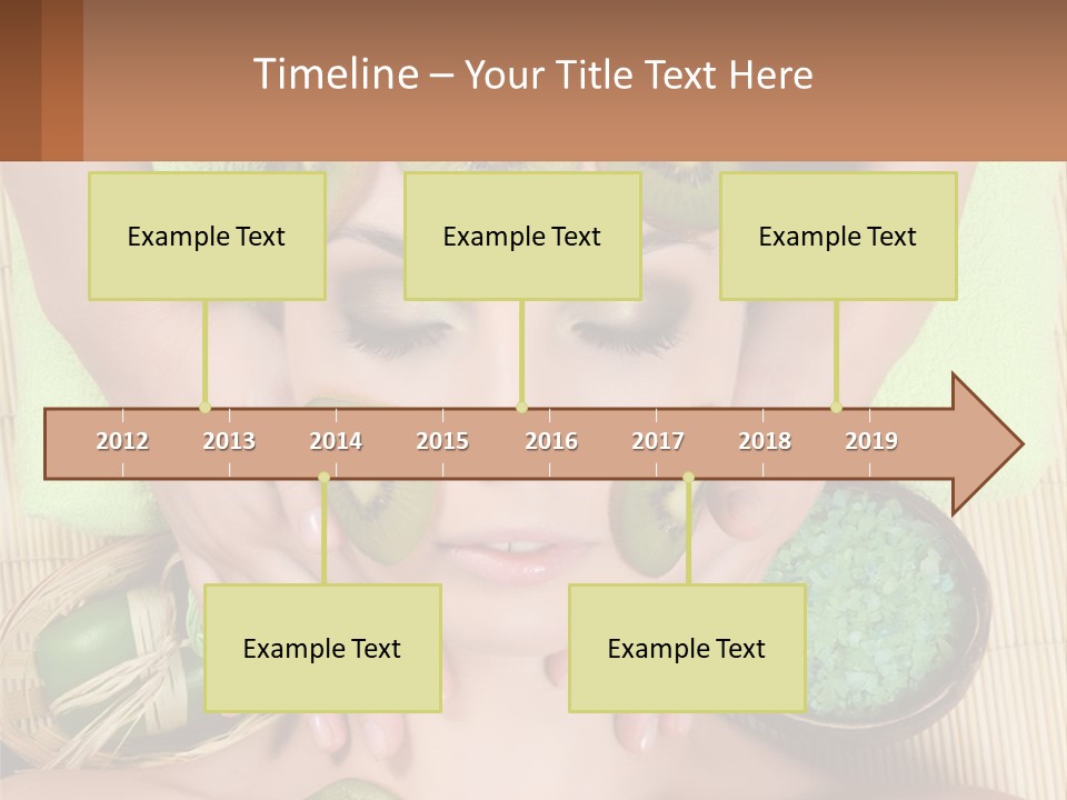 A Woman With Kiwi Slices On Her Face PowerPoint Template