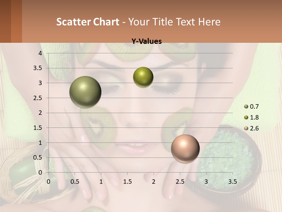 A Woman With Kiwi Slices On Her Face PowerPoint Template