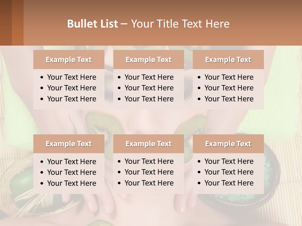 A Woman With Kiwi Slices On Her Face PowerPoint Template