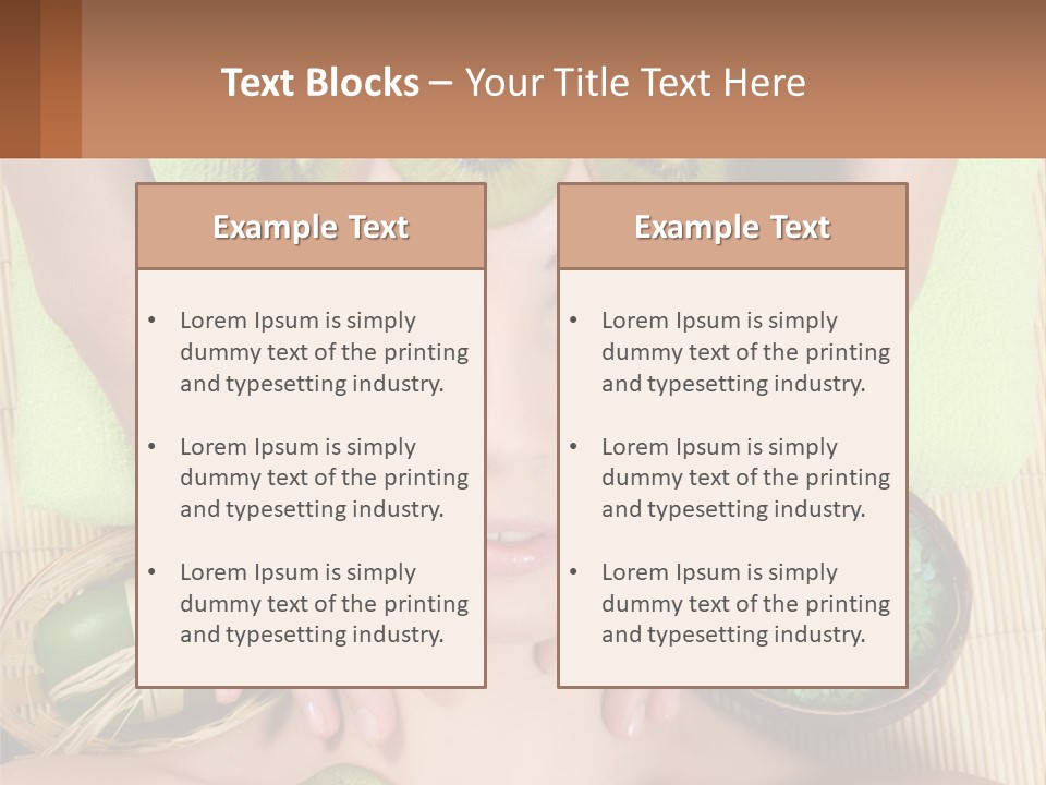 A Woman With Kiwi Slices On Her Face PowerPoint Template