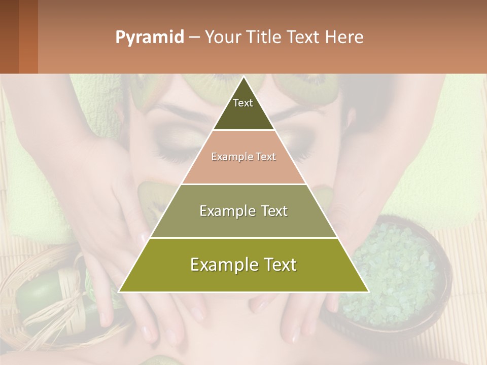 A Woman With Kiwi Slices On Her Face PowerPoint Template