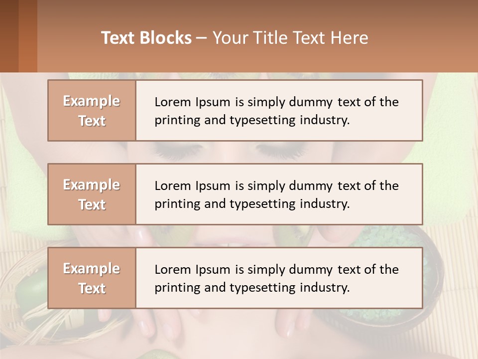 A Woman With Kiwi Slices On Her Face PowerPoint Template