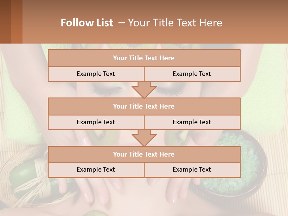 A Woman With Kiwi Slices On Her Face PowerPoint Template