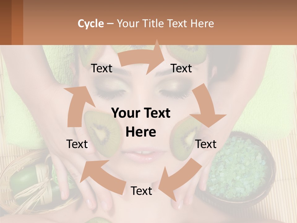 A Woman With Kiwi Slices On Her Face PowerPoint Template