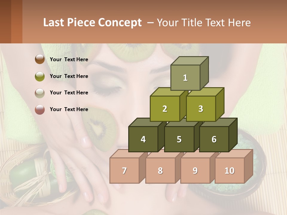 A Woman With Kiwi Slices On Her Face PowerPoint Template