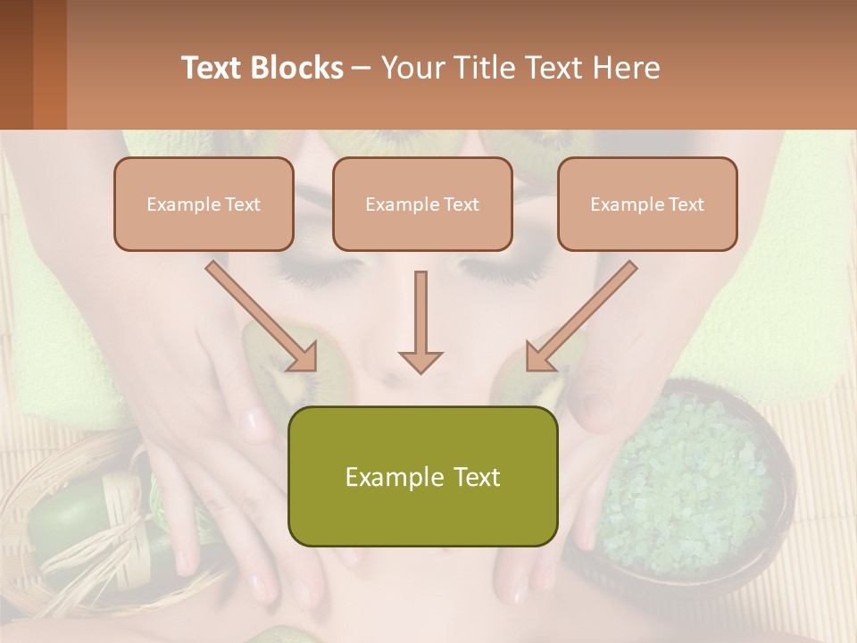 A Woman With Kiwi Slices On Her Face PowerPoint Template