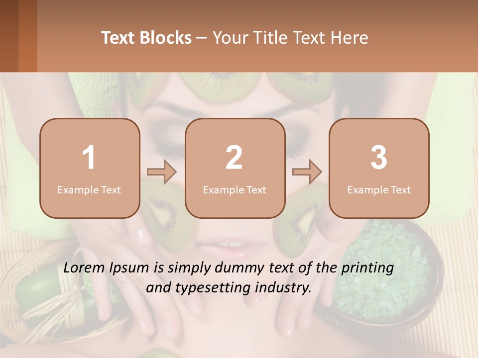 A Woman With Kiwi Slices On Her Face PowerPoint Template