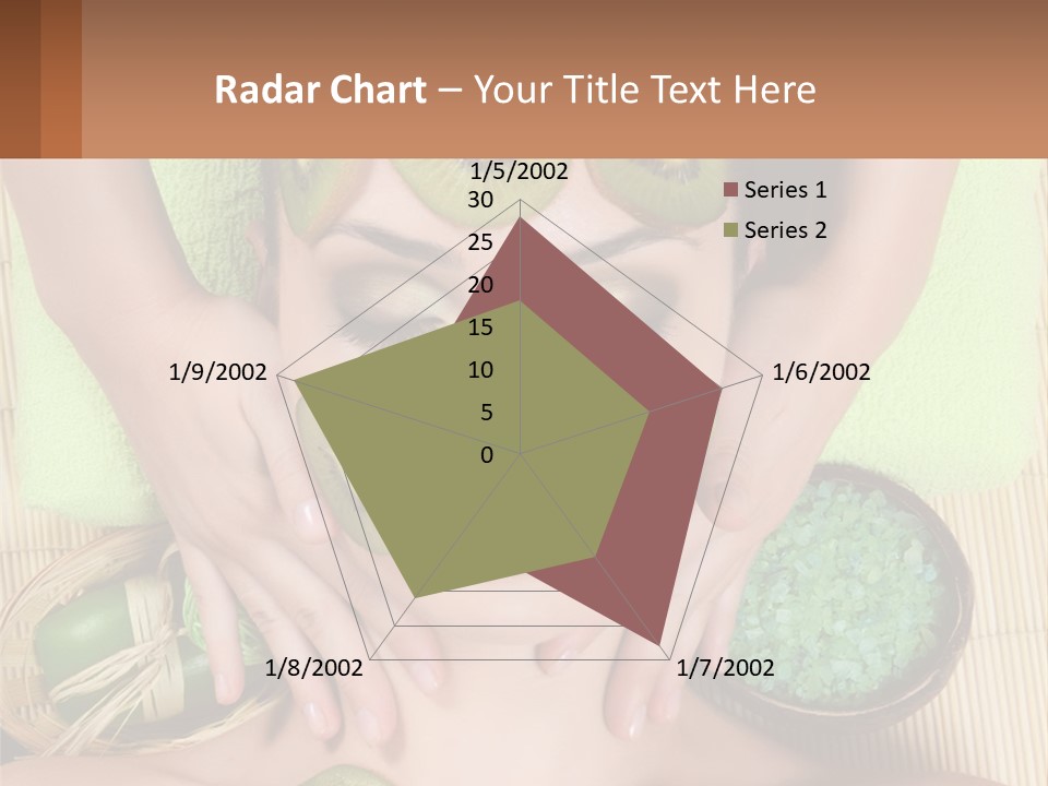 A Woman With Kiwi Slices On Her Face PowerPoint Template
