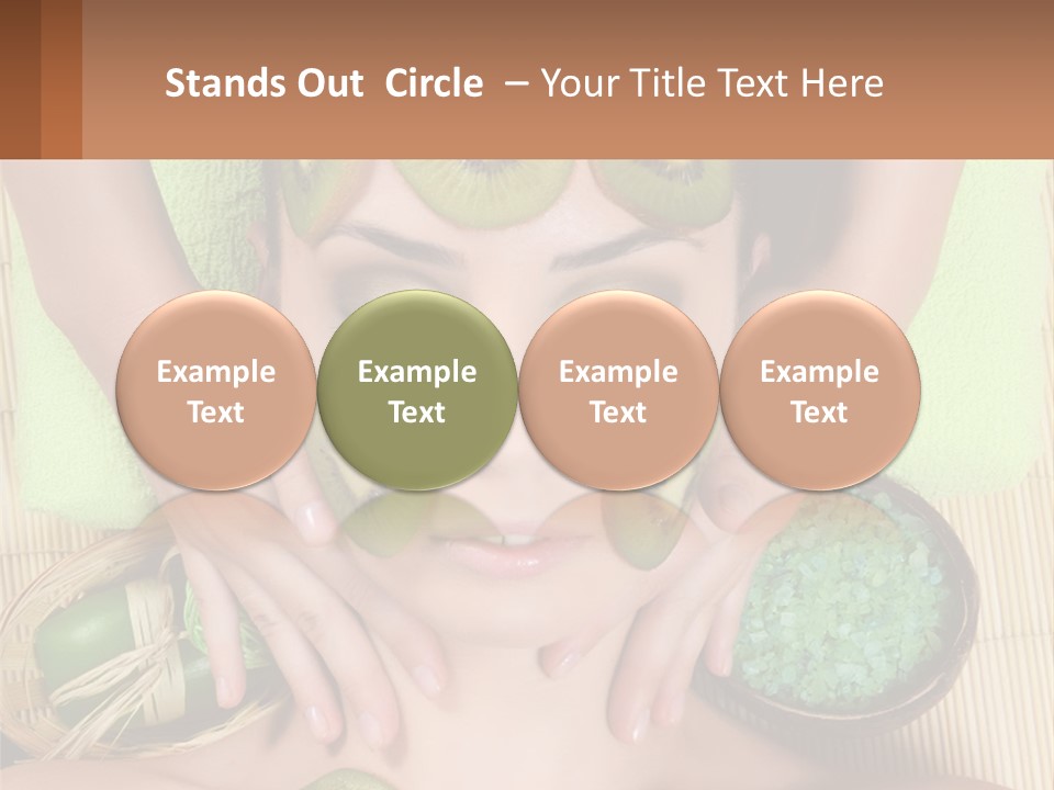 A Woman With Kiwi Slices On Her Face PowerPoint Template