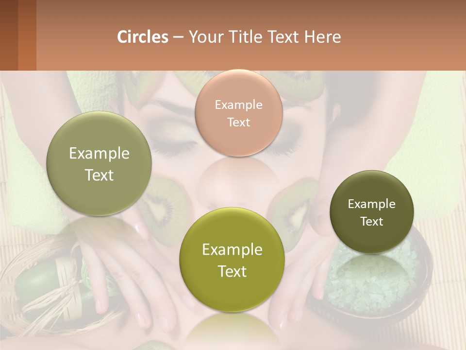 A Woman With Kiwi Slices On Her Face PowerPoint Template