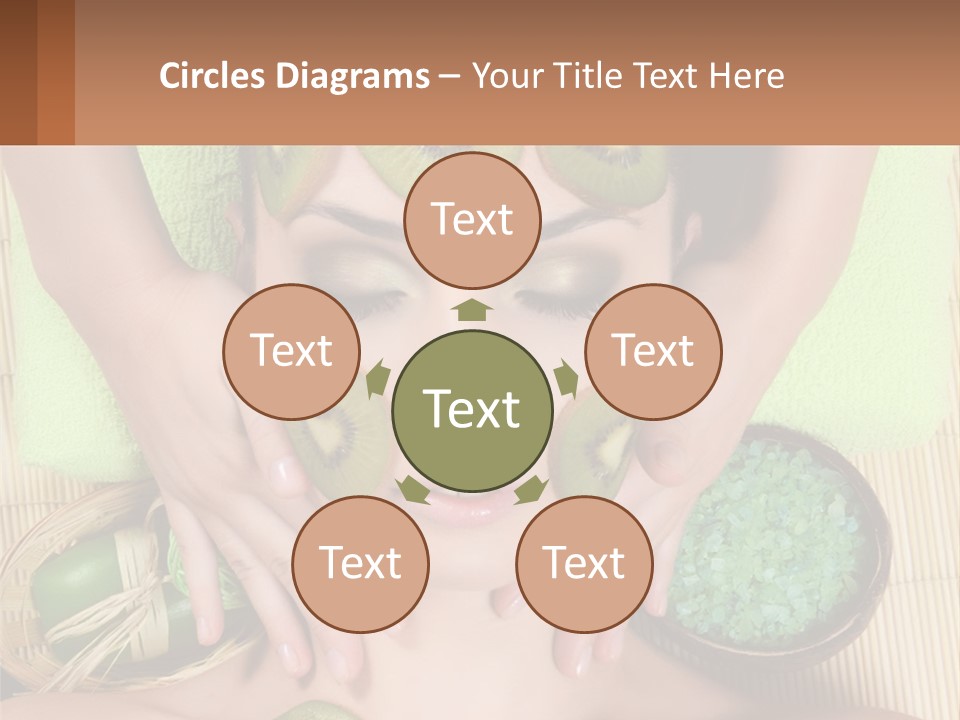 A Woman With Kiwi Slices On Her Face PowerPoint Template