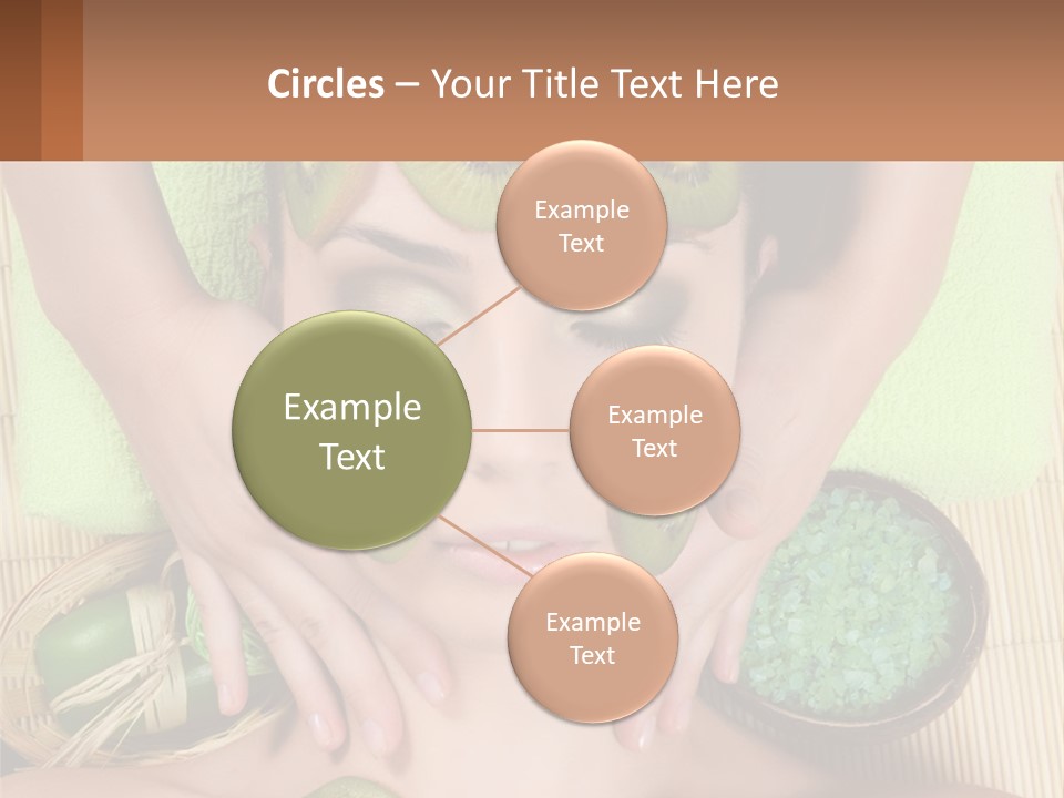 A Woman With Kiwi Slices On Her Face PowerPoint Template