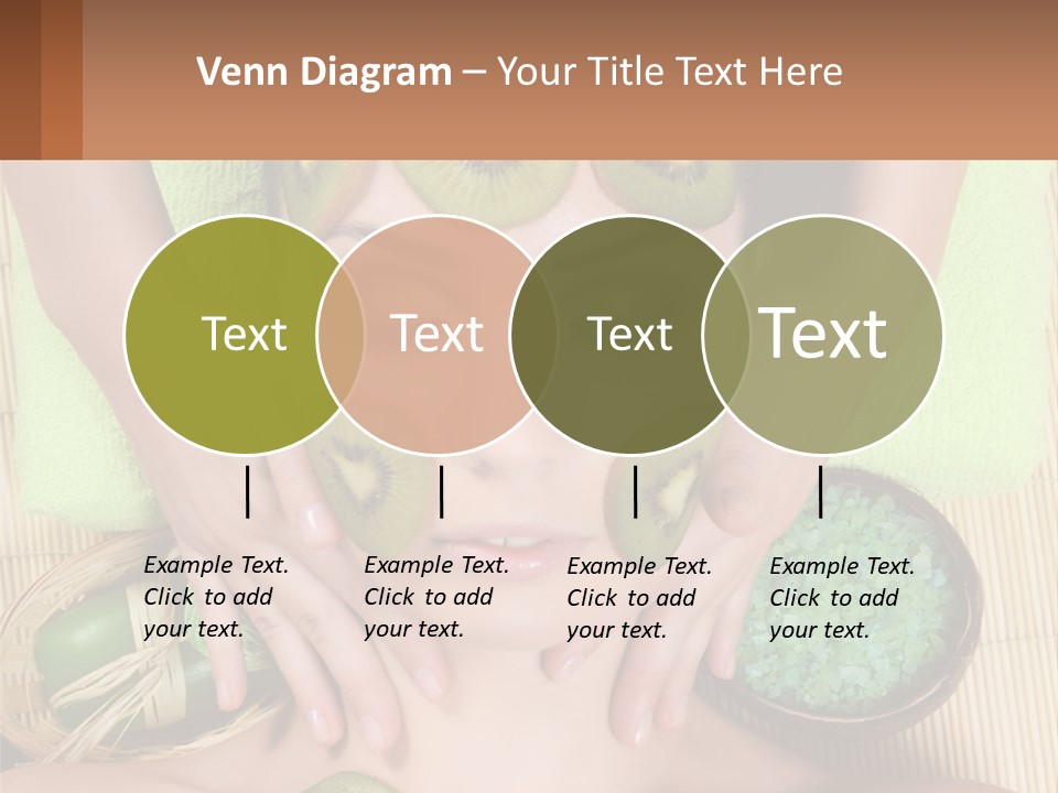 A Woman With Kiwi Slices On Her Face PowerPoint Template