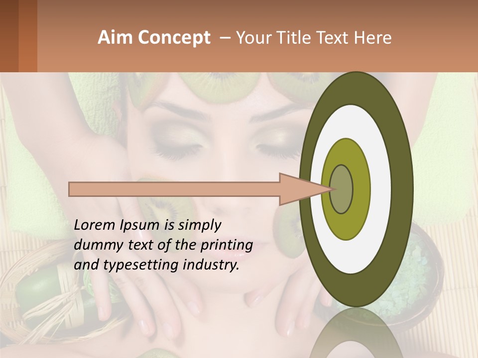 A Woman With Kiwi Slices On Her Face PowerPoint Template