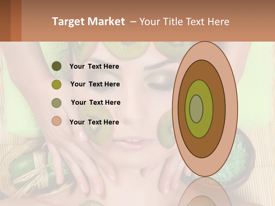 A Woman With Kiwi Slices On Her Face PowerPoint Template