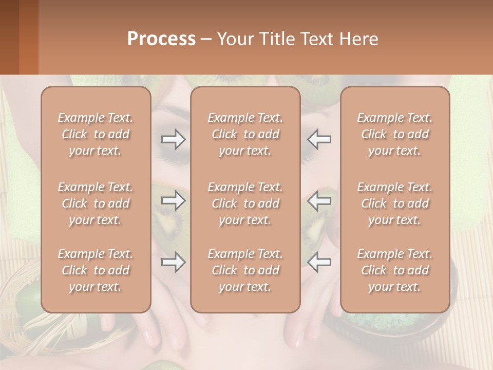 A Woman With Kiwi Slices On Her Face PowerPoint Template