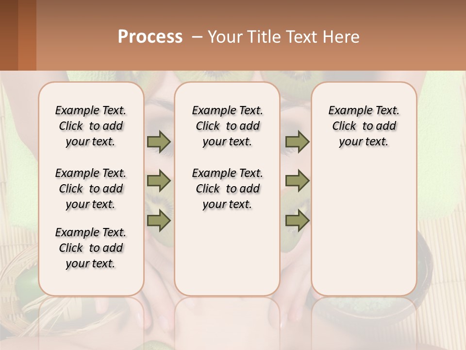 A Woman With Kiwi Slices On Her Face PowerPoint Template