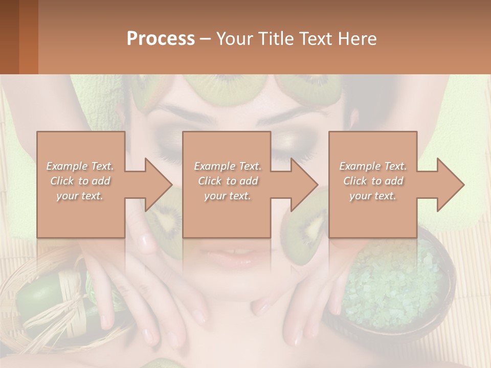 A Woman With Kiwi Slices On Her Face PowerPoint Template