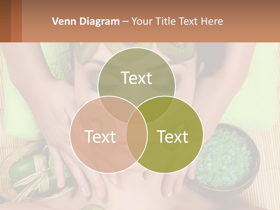 A Woman With Kiwi Slices On Her Face PowerPoint Template