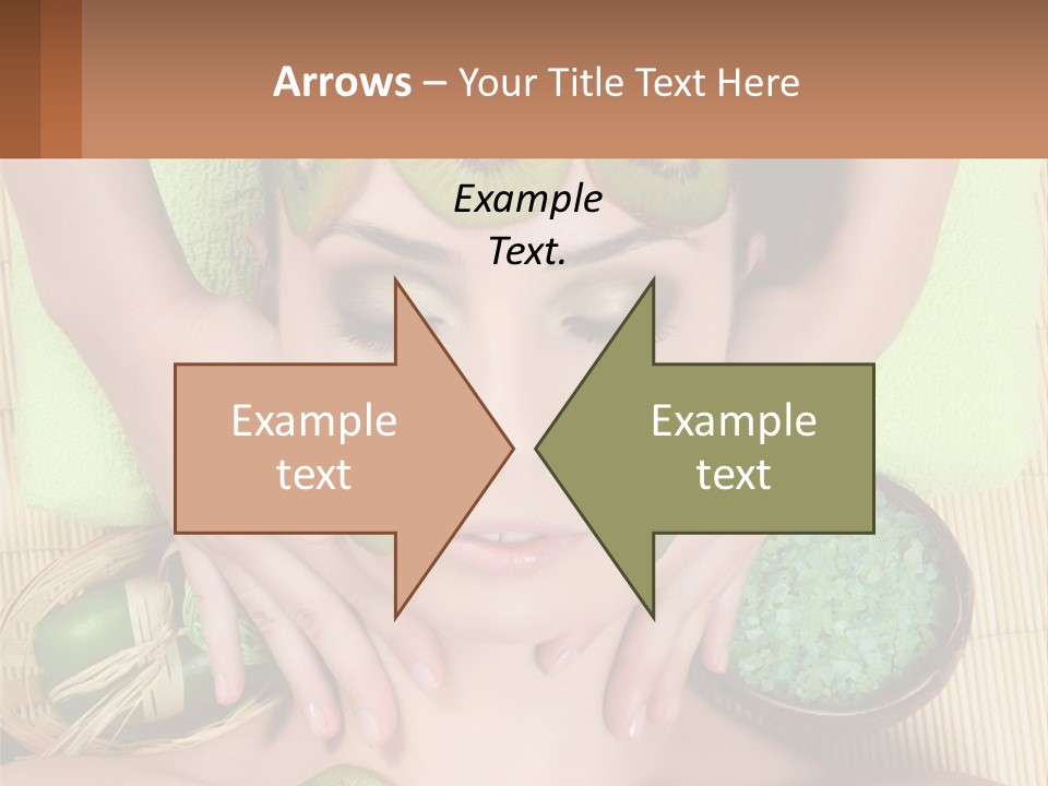 A Woman With Kiwi Slices On Her Face PowerPoint Template