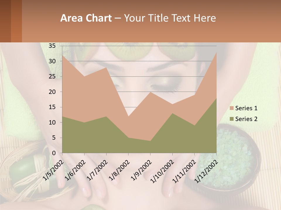 A Woman With Kiwi Slices On Her Face PowerPoint Template