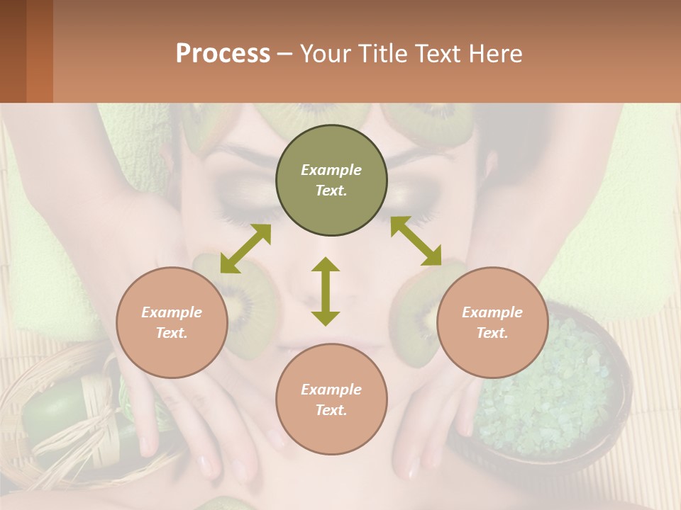 A Woman With Kiwi Slices On Her Face PowerPoint Template