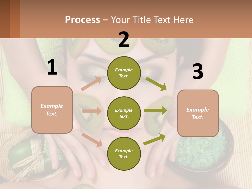A Woman With Kiwi Slices On Her Face PowerPoint Template