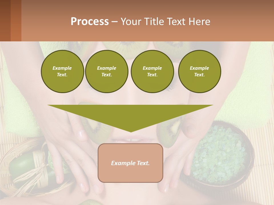 A Woman With Kiwi Slices On Her Face PowerPoint Template